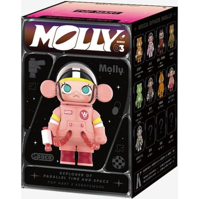 POP MART MEGA SPACE MOLLY Série 3 Boîte Aveugle 100% (Paquet Individuel / Ensemble de 9 Pièces) black