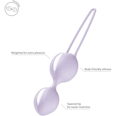 Fun Factory Smartball Duo | liefdesballen & bekkenbodemtrainer voor vrouwen | intensieve training | 2 kogels met gewicht | siliconen met terughaalkoordje