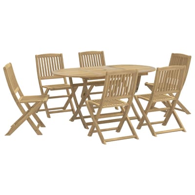 vidaXL - 7-delige - Tuinset - massief - acaciahout