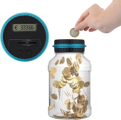 Elektronische Spaarpot met Muntenteller – Digitale LCD Geld Spaarpot, Automatische Puntentelling, Spaarpot met Teller, Geld Opbergdoos voor euro’s en munten, Spaarpot voor Kinderen en Volwassenen