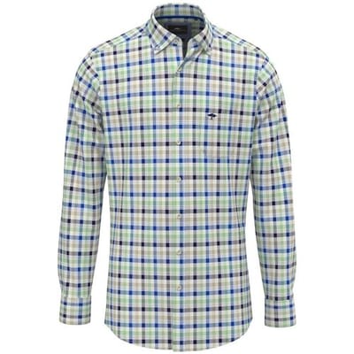 Fynch-Hatton Overhemd Classic Combi Check Button-Down Turf Green / male