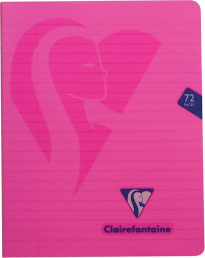 Clairefontaine schrift mimesys voor ft A5, 72 bladzijden, kaft in PP, gelijnd, geassorteerde kleuren