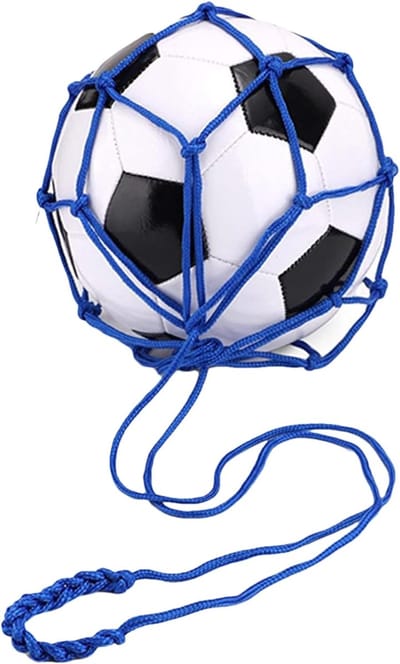 Sportbal Tas - Netbal Voetbal - Ballen Opbergen - Duurzaam Nylon Gaas - 17cm Lengte - Blauw