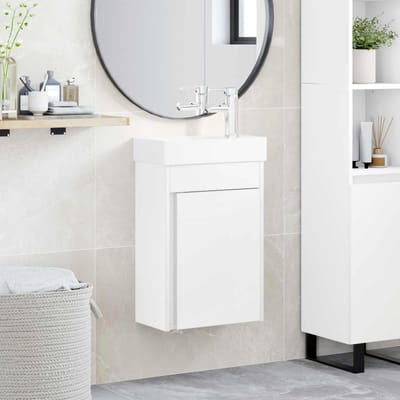 vidaXL - Badkamermeubel - met - kraan - Wit - 40,5 - x - 22,5 - x - 62 - cm