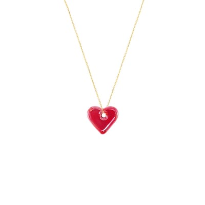 Planet Pink - Ketting red mamba hart goud - Stainless Steel - Roestvrij Staal rvs - Waterproof