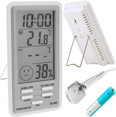 Dailygoods - Digitale Thermometer Hygrometer met Buiten Sensor en LCD Display