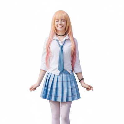 Luxe 6-delige cosplay schoolmeisje - Inclusief pruik - Anime rollenspel - BDSM
