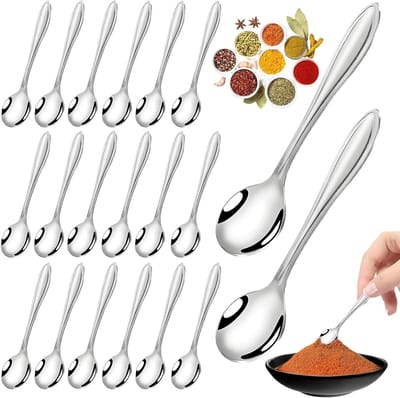 Mini Espressolöffel Set van 20 Stuks, 9 cm Kleine RVS Theelepels voor Kruidenglazen, Gewürzlöffels voor Espresso, Thee en Koffie