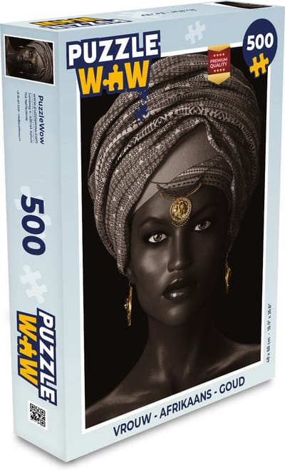 Puzzel Vrouw - Afrikaans - Goud - Legpuzzel - Puzzel 500 stukjes