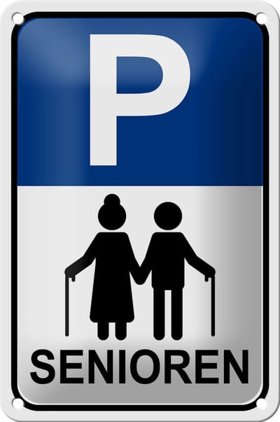 Blechschild Parken 12x18cm Parkplatz Senioren