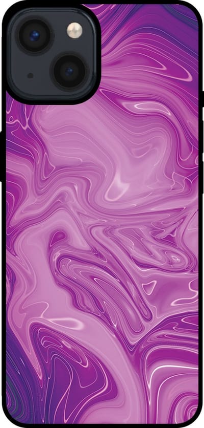 Smartphonica Telefoonhoesje voor iPhone 13 met marmer opdruk - TPU backcover case marble design - Paars geschikt voor iPhone 13