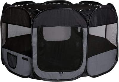 lionto opvouwbare puppyren Ø110 voor binnen& buiten, zwart/grijs