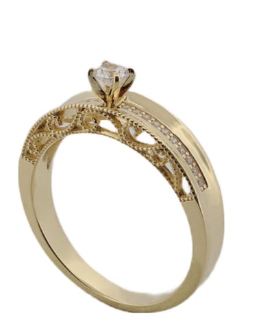 Schitterende 14K Vergulde Zilveren Ring met Zirkonia's Ambachtelijk 18.25 mm. (maat 57) model 167
