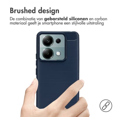 imoshion Hoesje - Geschikt voor Xiaomi Redmi Note 13 Pro (5G) / Xiaomi Poco X6 - Brushed Backcover - Donkerblauw