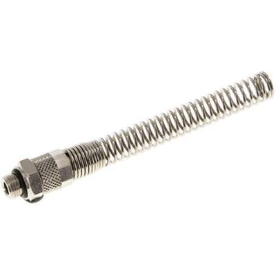 8x6 & G1/8'' Vernikkeld Messing Rechte Opsteekkoppeling Buitendraad Buigbescherming [2 Stuks]