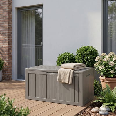 Tuin opbergbox Vades 300L kussenbox 117x47x59 cm lichtgrijs casa.pro