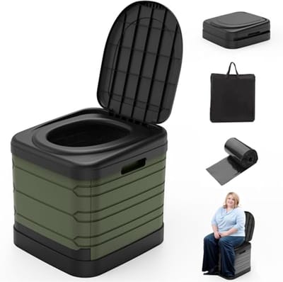 Draagbaar XXL Toilet voor Volwassenen - Opvouwbaar en Ruim voor Kamperen en Reizen