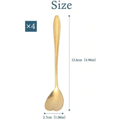 Cuillère Design Cœur, Acier Inoxydable Moderne Créative Cuillère à Café Thé, Cuillère à Mélanger, Pelle Pour Gâteau Fournitures Scolaires, Matériaux de Contact Alimentaire one-size
