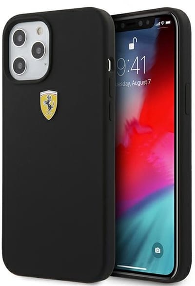 Ferrari On Track Serie - Siliconen Hoesje voor iPhone 12 Pro Max - Zwart - Elegant - Antislip