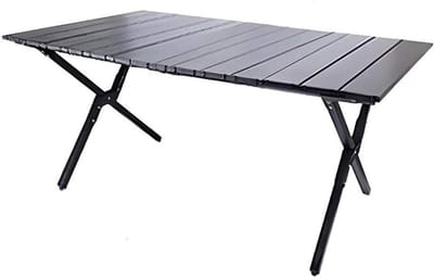Opvouwbare Camping Tafel - Picknicktafel Buiten - Outdoor Bijeenkomsten - Simuleert Houtnerf - 120x60x42cm - Bruin