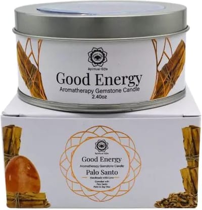 Green Tree - Edelsteen - Geurkaars - Gemstone Candle - Good Energy - Carneool - Palo Santo - 70g
