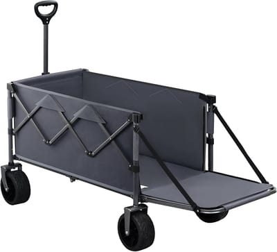 Opvouwbare Tuinwagen - Bolderkar - Tuinkar - Voor Camping, Picknick of Strand - Handkar met 200L Capaciteit & Achterdeur Wielen - Trolley Winkelwagen
