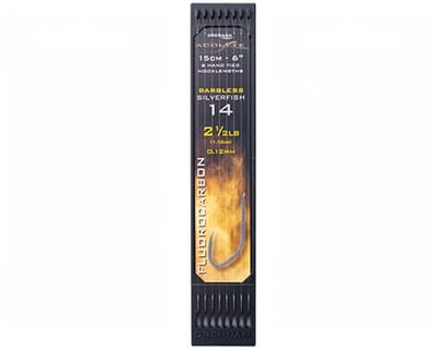 Drennan Onderlijnen Acolyte Silverfish Barbless (15cm) - Maat : Haak 14 - 0.12mm