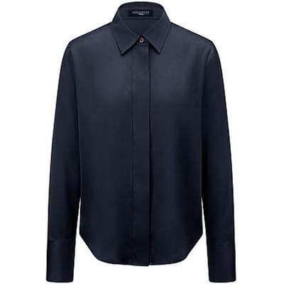 Blouse in zijdemix Van Fadenmeister Berlin blauw