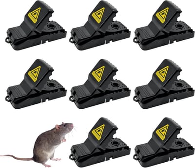 8 stuks muizenval, herbruikbare clip-rattenval, zeer gevoelige gespstructuur, professionele val met aas, muismat voor keukens, tuinen, magazijnen, kelders en meer
