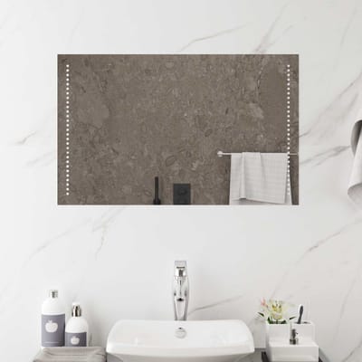 vidaXL - LED - Badkamerspiegel - Doorzichtig - 80 - x - 50 - cm - gehard - glas