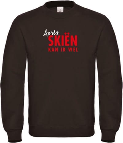 Après skiën kan ik wel wintersport sweater zwart M - soBAD. | Foute apres ski outfit | kleding | verkleedkleren | wintersporttruien | wintersport dames en heren