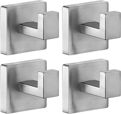 Solidchoice - Roestvrijstalen Opberghaken voor Badkamer en Keuken, Set van 4