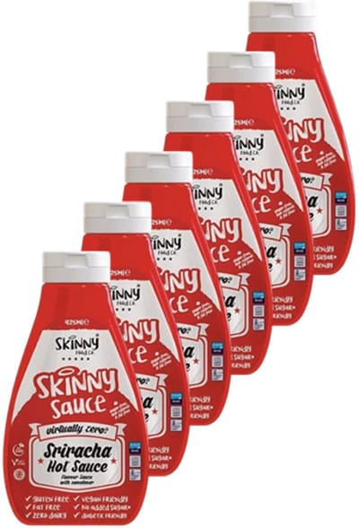 Skinny Food Co | Zero Calorie Sauce | Sriracha Hot Sauce | 6 stuks | 6 x 425 ml