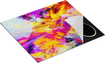 Chefcare Inductie Beschermer Abstracte Kunst - Verschillende Kleuren Spatten - 60x50 cm - Afdekplaat Inductie - Kookplaat Beschermer - Inductie Mat