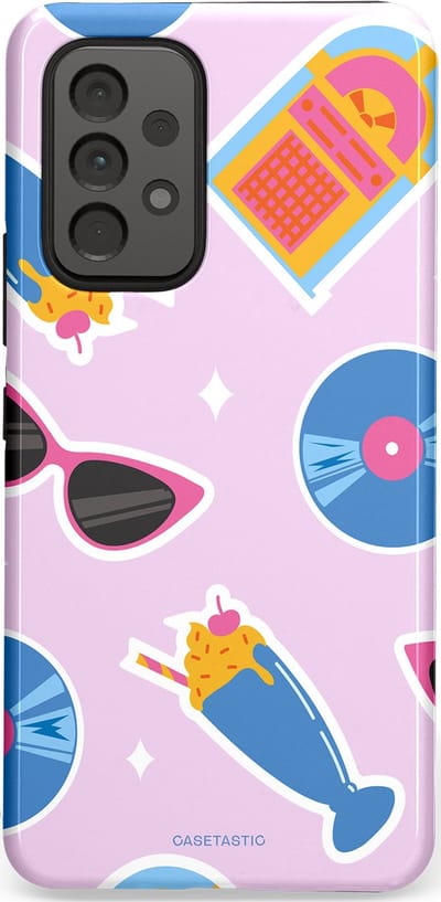 Casetastic Hoesje Geschikt voor Samsung A53 - Stijlvolle Beschermende Duo-layer Case - Jukebox vibes