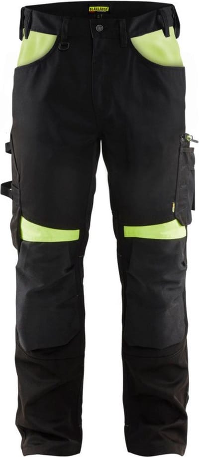 Blaklader Werkbroek zonder spijkerzakken 1556-1860 - Zwart/High Vis Geel - C146