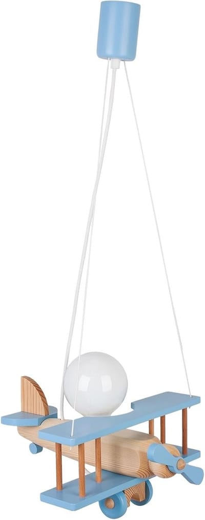 Vliegtuig Plafondlamp Kind/Babykamer Hout - Groen en Naturel