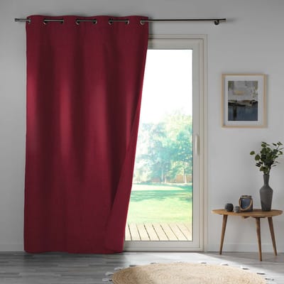 Wicotex - Gordijnen - Kant en klaar - Met ringen - Verduisterend - 140x260cm Kleur Rood