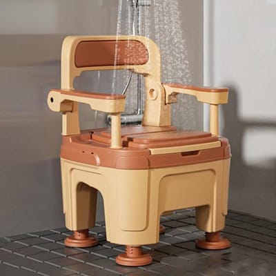 Draagbare Toiletstoel - Nachtkastje Commode - Veilig Zitten - Verstelbare Hoogte - Tot 400 kg - Wit