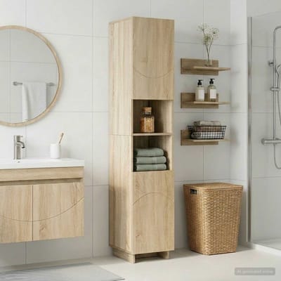 vidaXL - Badkamerkast - Sonoma - Eiken - 36.5 - x - 38 - x - 180 - cm - Bewerkt - hout
