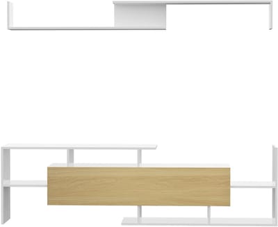 Questyr - Moderne Hangende TV‑Kast Set – 153,6 cm TV‑Meubel + 150 cm Wandplank – Strak Design – Veel Opbergruimte – Woonkamer Meubelset