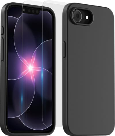 Hoesje - geschikt voor Apple iPhone 16e/17e - Zwart - 2x screenprotector - beschermglas screen protector- Anti Shock case