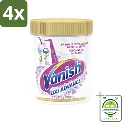 Vanish Oxi Advance - Kristalwit - Vlekkenverwijderaar Poeder - Witte Was - 840 Gram - Voordeelverpakking - 4 stuks - Vlekkenverwijderaar - Witwas