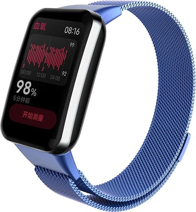 By Qubix - Milanese bandje - Blauw - Geschikt voor Xiaomi Smart Band 7 Pro / Mi Band 7 Pro bandje