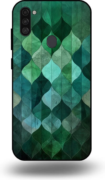 Smartphonica Telefoonhoesje geschikt voor Samsung Galaxy A11 met groene bladeren opdruk - TPU backcover case green leaf design - Groen geschikt voor Samsung Galaxy A11