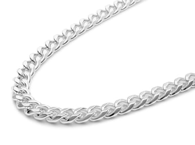 Curb Chain Heren Ketting Zilver Kleurig - 7mm / 60cm - Staal - Stalen Kettingen Man - Papa Cadeau Voor Mannen - Vaderdag