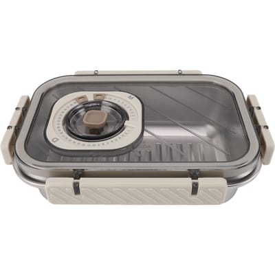 304 Roestvrijstalen Voedselopbergcontainer met Deksel Lekdichte Bento Box Koelkastvriendelijk Muti 680ML Beige gray