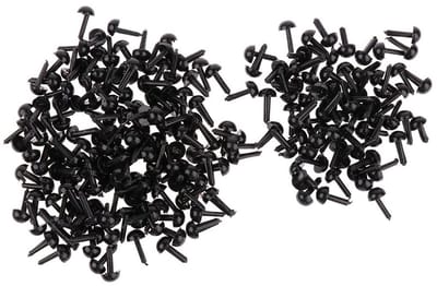 Dailygoods- Poppenogen 200 Stuks - Zwarte Veiligheidsaccessoires - 4 MM - DIY Knuffel Ogen - Pluche Speelgoed - Hoogwaardig Materiaal - Knuffelogen