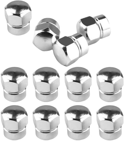 Dailygoods- Ventieldoppen Set van 12 - Aluminiumlegering - Zeshoekig Ontwerp - Lekvrij/Stofdicht - Universele Vervanging - Afmetingen 1,6 x 1 cm - Bandenventieldoppen