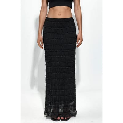 Lage Taille Tule Maxi Rok